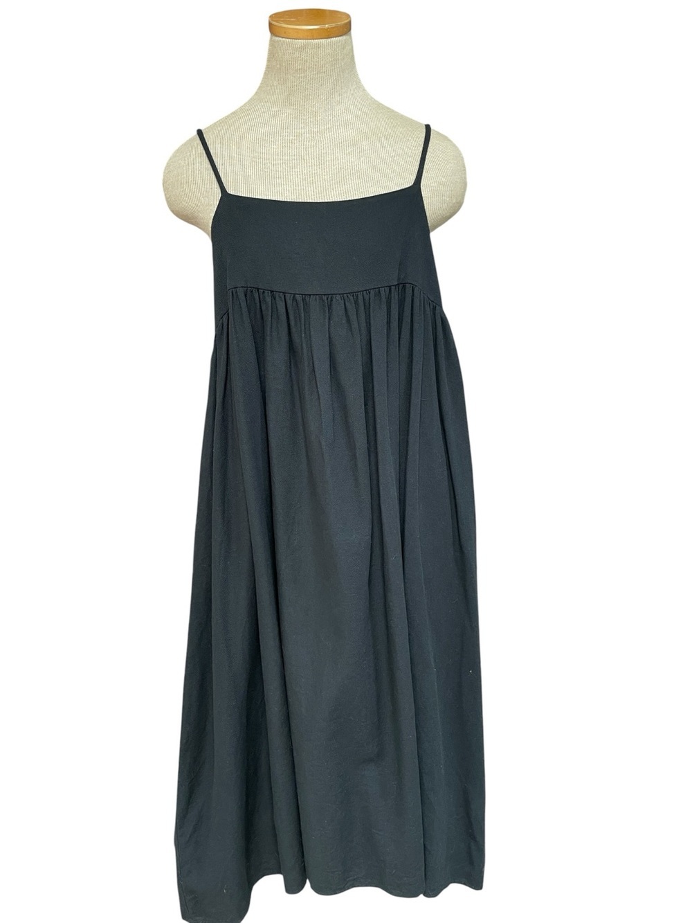 Black Crane Sleeveless Black Spaghetti Strap Midi Dress Small XS